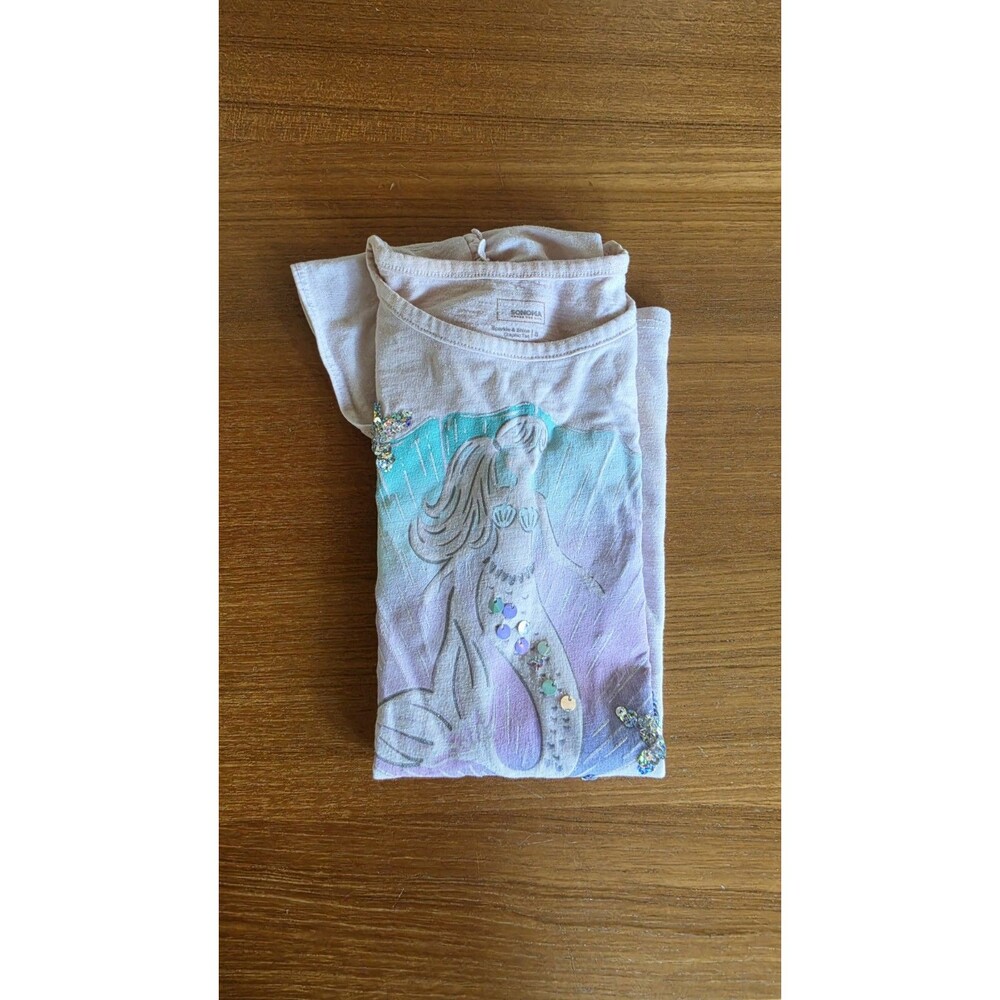 Sonoma Girl's Sparkle & Shine Graphic Tee Mermaid Girl's Size 8